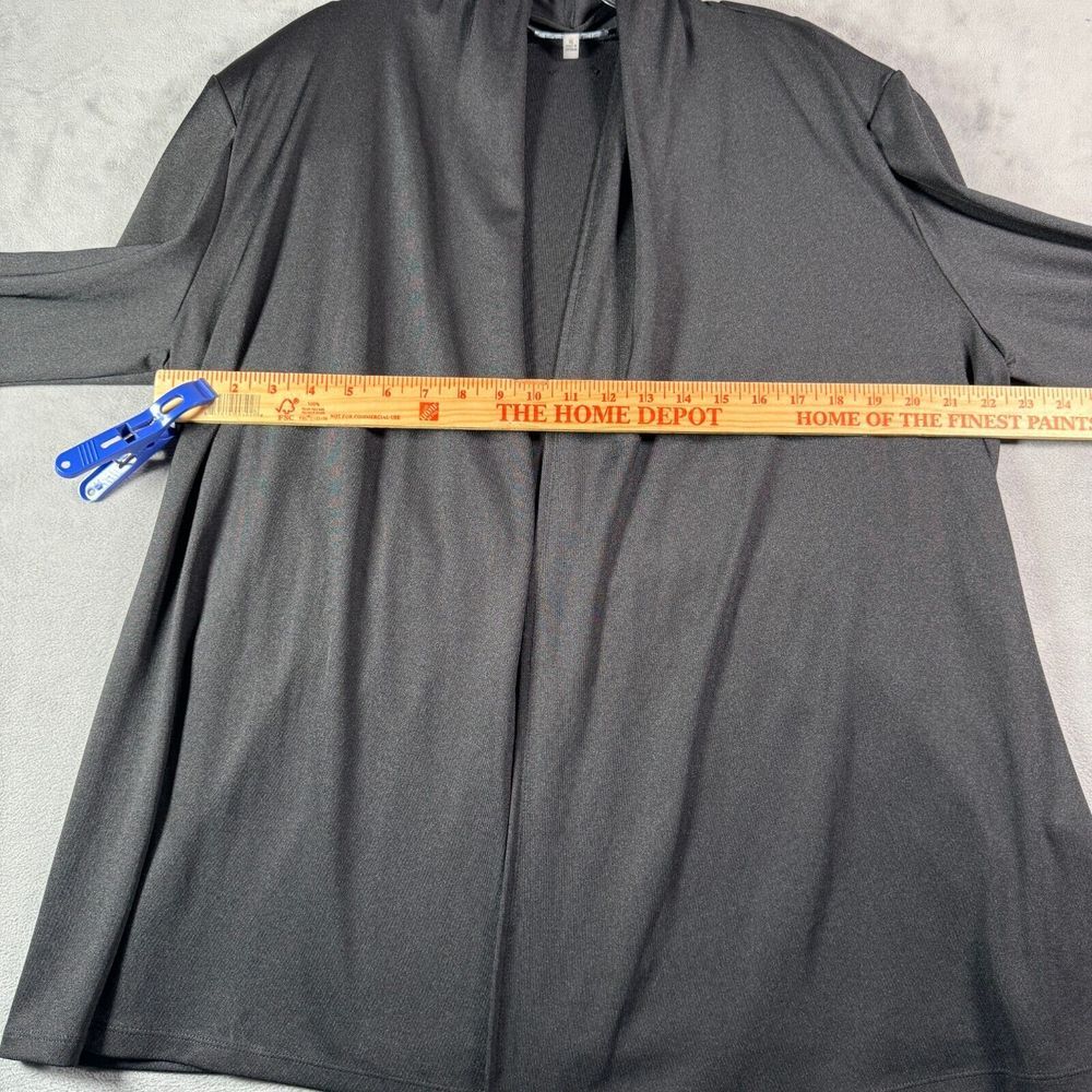Kasper Cardigan Jacket XL Black Jersey Open Front Fitted Back Goth Casual Office - Picture 4 of 10